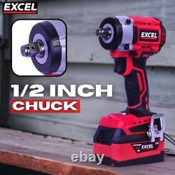 Clé à chocs sans fil Excel 18V sans balai 1/2'' avec 2 batteries 5.0Ah, chargeur et sac