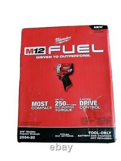 Milwaukee 2554-20 Fuel Brushless 3/8 In. Stubby Impact Wrench New (outil Nu)