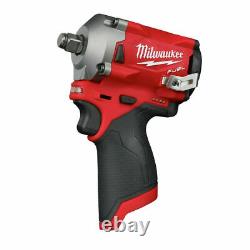 Milwaukee 2555-20 M12 1/2 Conducteur De Carburant Stubby Impact Wrench Bare Outil