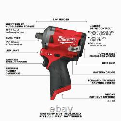 Milwaukee 2555-20 M12 1/2 Conducteur De Carburant Stubby Impact Wrench Bare Outil