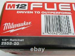 Milwaukee 2558-20 12 Volt M12 Fuel 1/2 Ratchet Sans Fil Nouveau