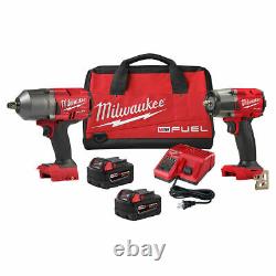 Milwaukee 2988-22 M18 Fuel 1/2 & 3/8 Dr Impact Wrench Kit Nouveau