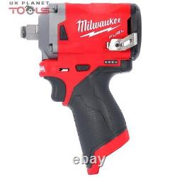 Milwaukee M12FIWF12 12V Li-ion 1/2 Impact Wrench Body Only translates to 'Clé à chocs Milwaukee M12FIWF12 12V Li-ion 1/2 (Corps uniquement)' in French.