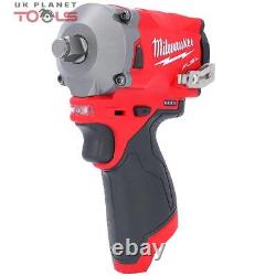 Milwaukee M12FIWF12 12V Li-ion 1/2 Impact Wrench Body Only translates to 'Clé à chocs Milwaukee M12FIWF12 12V Li-ion 1/2 (Corps uniquement)' in French.