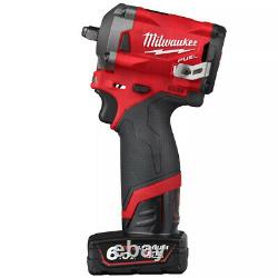 Milwaukee M12fiw38-202b 12v 3/8 Impact Wrench 2 X 2.0ah Batteries Charger & Bag