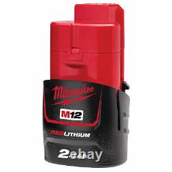 Milwaukee M12fraiwf12-202b Fuel 1/2 Clé D'impact D'angle Droit 2 X 2ah Batteries