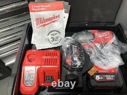 Milwaukee M18onefhiwf12-502x 18v 1/2 Clé D'impact Sans Fil 2 X 5.0ah Batteries