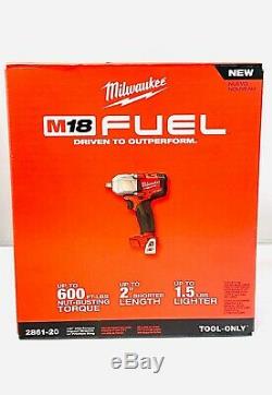 New Milwaukee Carburant M18 2861-20 18v Li-ion 1/2 Midtorque Brushless Clé À Chocs