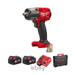Translate this title in French: Milwaukee M18 FMTIW2F12-502X 18V Fuel Brushless 1/2 Mid-Torque Impact Wrench with 2 Batteries